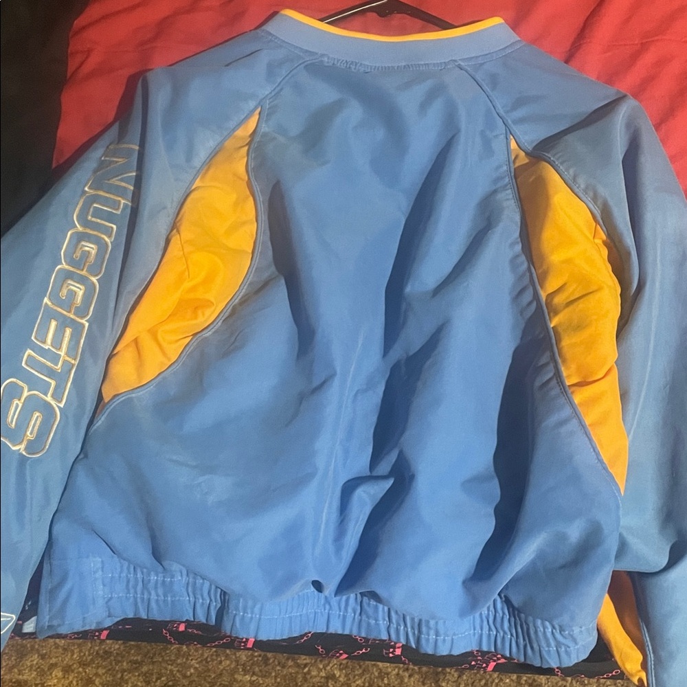 Reebok Blue and Gold Denver Nuggets Kids Windbreaker Pullover Jacket - Picture 3 of 4